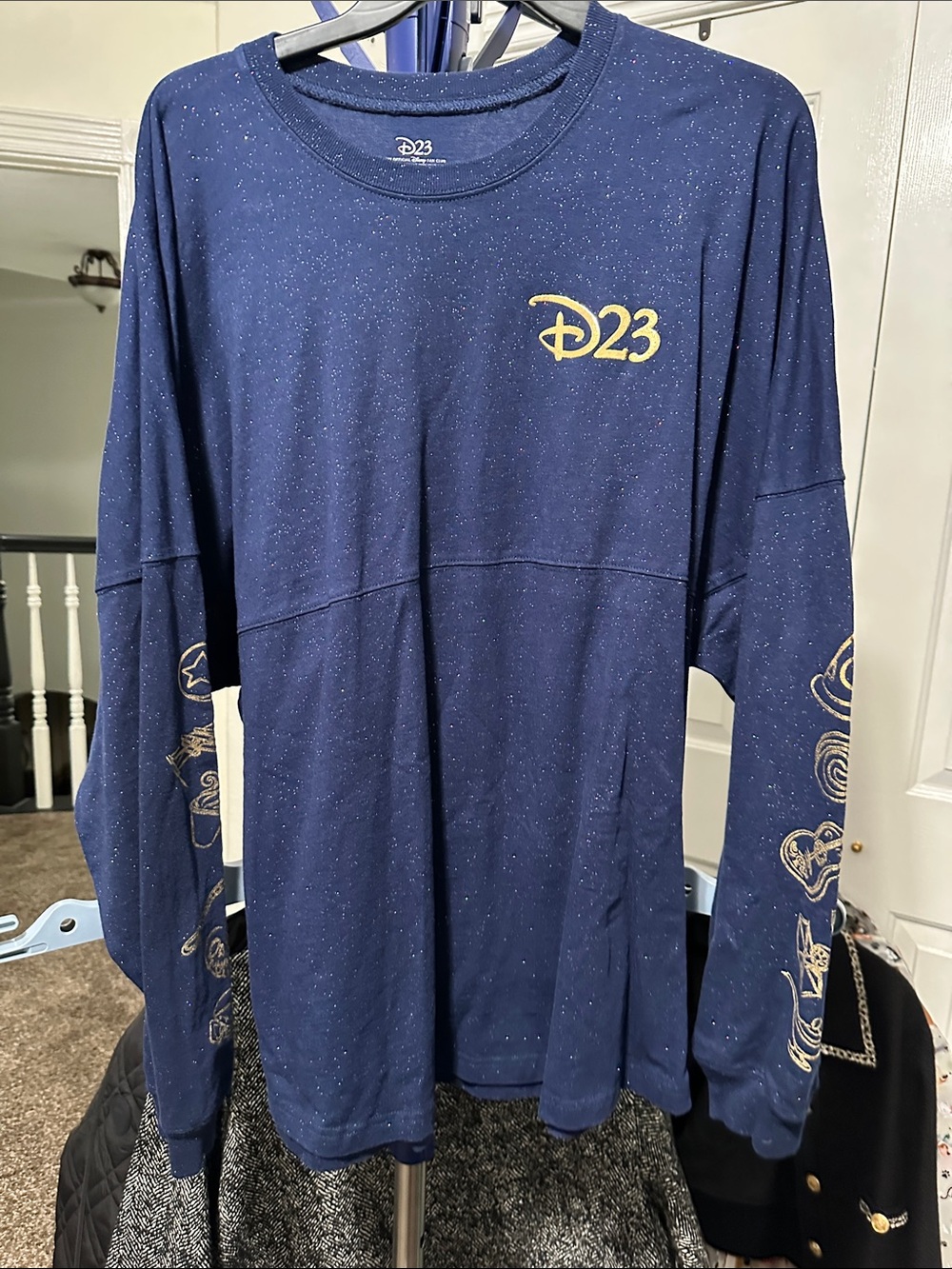 D23 Navy Blue Long Sleeve Tee with Gold Logo